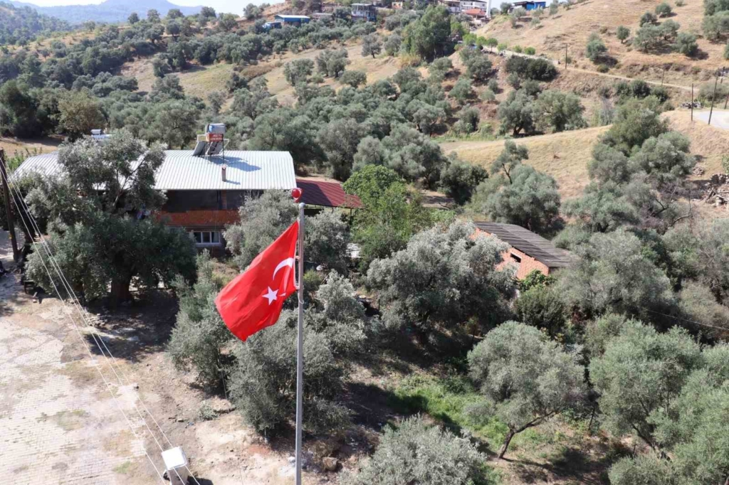 Nazilli’de yıkılan bayrak direği yenilendi
